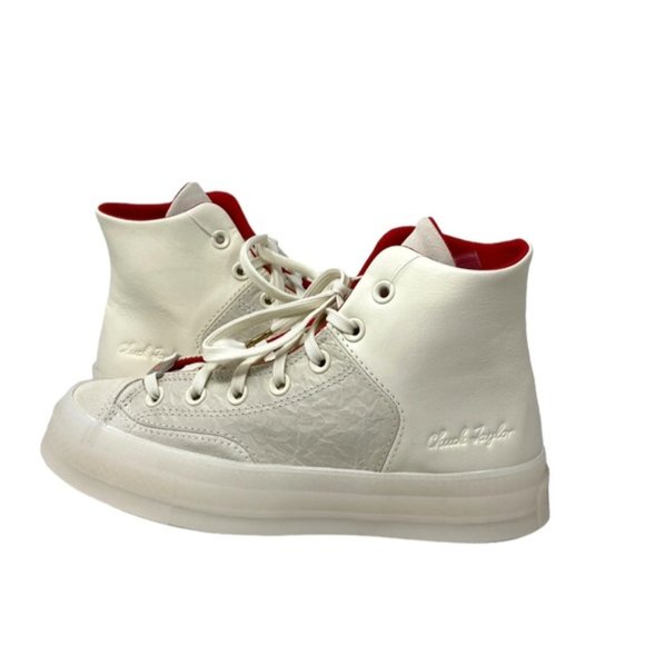 Converse Chuck 70 Marquis Shoes Women's Leather Egret High Top Sneakers A05262C - Picture 3 of 9